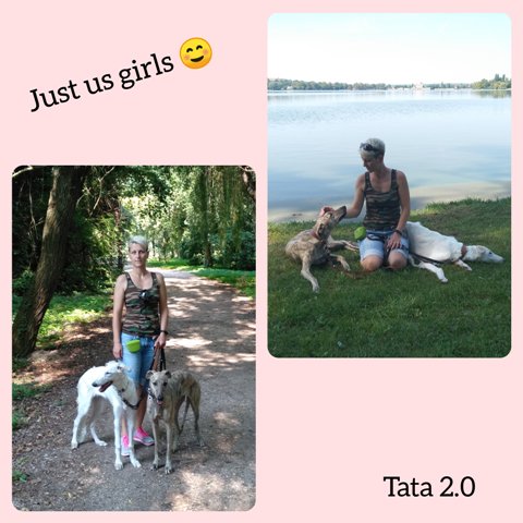 Daisy - borzoi | One is 4 years old, the other is 40+ years old and I am 4 months old in the picture.